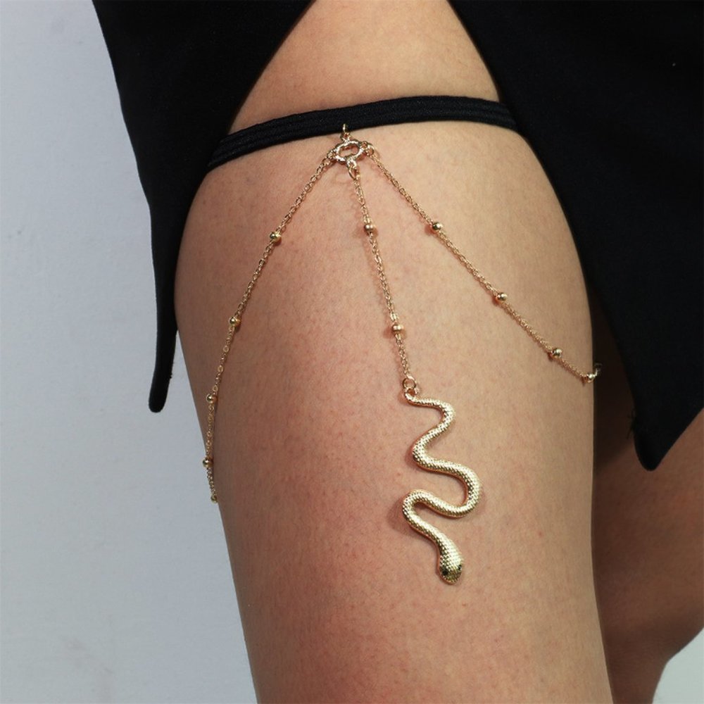 Multilayer Long Thigh Chain Bohemian Beaded Sexy Stretch Band - Picture 2 of 3